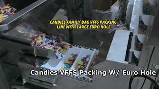 Candies Automatic Weighing VFFS Packaging Machine With Large Hanging Euro