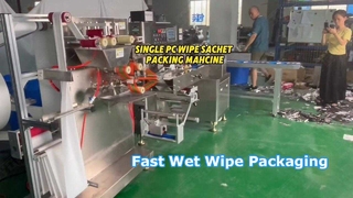 Single Wet Wipe Packing Machine 220v With Counting Conveyor