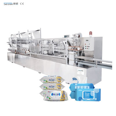 High Speed Baby Wet Wipe Making Machine 30-120 Pcs Pack Dose Control Liquid Filling System