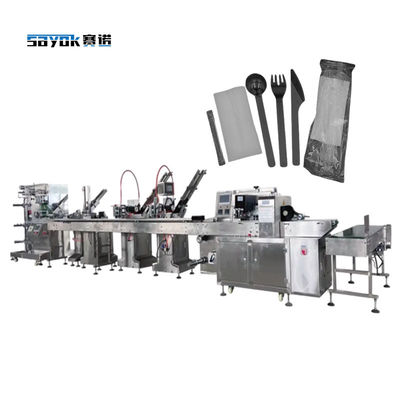 Wooden Plastic Tableware Set Packing Machine With Speed Packing Of 80-120 Pack/min