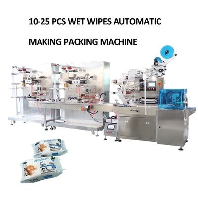 High Performance Wet Wipe Making Packaging 2 In 1 Machinery Line For 10-25 PCs Pack