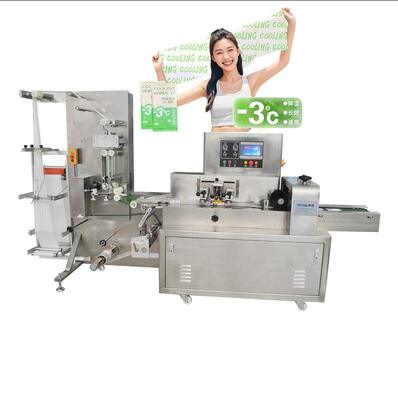 User friendly cooling towel making packing machine with touchscreen controls enabling quick adjustments during operation